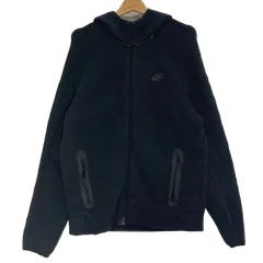 NIKE/ナイキ フルジップ テックフリース パーカー フーディー 長袖 ワンポイント刺繡 オーバーサイズ ビッグシルエット CHINA製 メンズ L ブラック