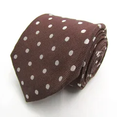 クリケット ブランド ネクタイ シルク ドット柄 ハンドメイド 伊製生地 PO メンズ ブラウン CRICKET 【中古】
