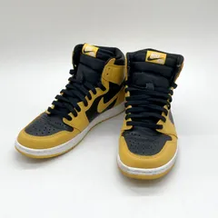 NIKE ナイキ スニーカー AIR JORDAN 1 555088-701 ハイカット シューズ エアジョーダン1 メンズ 27.5cm ブラック イエロー 靴 B14882◆