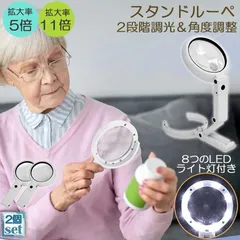 虫眼鏡 拡大鏡 デスクライト スタンド ルーペ  2個セット LED ルーペ ライト付き ルーペ付き ハンドライト 電気スタンド LEDライト 目に優しい スタンドルーペ 老眼鏡 照明 手芸 読書灯 刺繍 修理 折りたたみ式 昆虫 観察 作業用