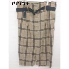 ◇ ◎ w closet ダブルクローゼット ベルト付 チェック スリット ロング タイト スカート サイズF ベージュ レディース  【中古】 【1106100006900】のサムネイル