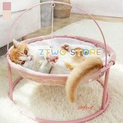 送料込！美品！KAREデザイン丸型スツールオットマン ベロア ピンク