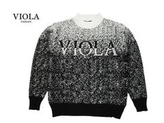 ヴィオラルモーレ セーター Y52135 ニット ロゴ モックネック グラデーション ホワイト