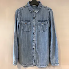 GAP Kids × PENDLETON ギャップ キッズ ペンドルトン コラボ テンセル デニムシャツ エルボーパッチ エポレット 長袖 L/S ジュニア XXLサイズ 160cm
