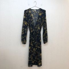 アングリッド Ungrid 花柄ネイビー長袖ワンピース【F】