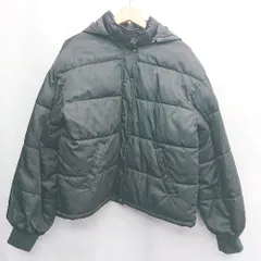 ■ ⊇ earth music&ecology ハイネック ドロップショルダー 長袖 ブルゾン サイズF ブラック レディース E  【1502180036972】