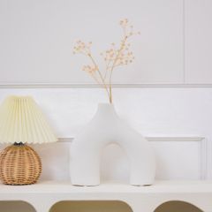 ASHEL 花瓶 フラワーベース 韓国 インテリア 北欧 おしゃれ シンプル インテリア ドライフラワー 陶器 セラミック 白 ホワイト モダン シック 可愛い かわいい 人気 プレゼント 母の日 新生活 リビング 玄関 寝室