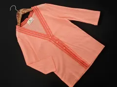 KUMIKYOKU 組曲 Vネック レース 7分袖 カーディガン size2/ピンク ■◇ レディース