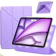 パープル SANDUODD iPad Air 11インチ ケース M2/M3 (2024/2025、第6/7世代)/iPad Air 第5/4世代 ケース(2022/2020)/iPad pro 11インチ ケース(2018)専用 横置＆縦置 角度調