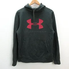 z■アンダーアーマー/UNDER ARMOUR トライブレンドフリース グラフィックプルオーバーフーディー #MTR3382【M】黒灰系/MENS■48【中古】
