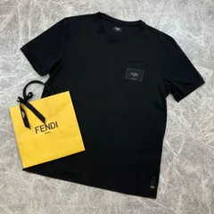 KO-様専用ページ　FENDI フェンディ23SS ロゴラベル コットン Tシャツ 半袖 XXL クルーネック カットソー 黒 ブラック メンズ PAWNSHOPRiZ  パウンショップリズ
