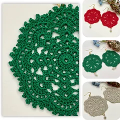 【手編み・ピアス】レースのゆらゆらピアス