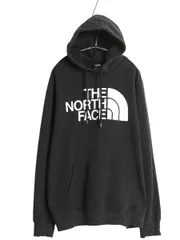 【お得なクーポン配布中!】 ノースフェイス プリント スウェット フード パーカー メンズ XL / アウトドア 裏起毛 プルオーバー トレーナー 大きいサイズ シンプル 黒