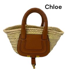 美品　クロエ　Chloe かごバッグ　レザー　 MARCIE マーシー  バスケット　鞄　ハンドバッグ　レディース　5D539