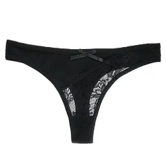 Tバック レディース 綿95% リボン 透ける レース アンシメトリー セクシー ストレッチ おしゃれ コットン パンティ 下着 黒 白 緑 水色 M L XL rt-017