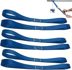 【在庫処分】ソフトループ タイダウンストラップ,タイダウンベルト300kg耐荷重800kgロックストラップの安全で自信に満ちたトレーリングのための破断強度ベルトATV UTV - ブルー