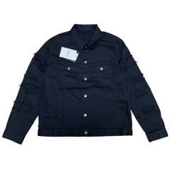 定価77000円 UNDERCOVER コットンブルゾン ダメージ加工 リペア UP2D4203 A.BLACK サイズ４ アンダーカバー COTTON JACKET JKT DAMAGE ブラック 黒