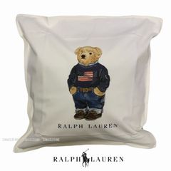 RALPH LAUREN BEAR CUSHIONCOVER ラルフローレン ベア クッションカバー ポロベア ホワイト 982988 ラルフローレン、ralph lauren 正規商品 (1588)