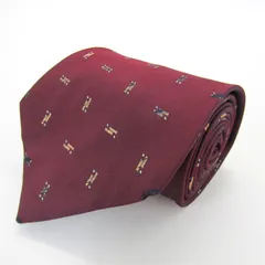 タケオキクチ ブランド ネクタイ ドット 小紋柄 パネル柄 シルク PO メンズ ワインレッド TAKEOKIKUCHI 【中古】