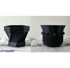 3dプリンター鉢　お得な2個セット　ブラック