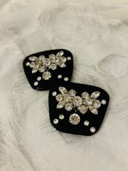 【BENIR】シューズクリップ・黒・ビジュー