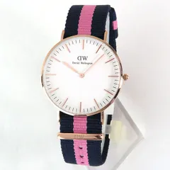 【針訳あり】Daniel Wellington ダニエルウェリントン 36mm 0505DW 並行輸入品 メンズ レディース 腕時計 北欧 男女兼用 時計 紺 ネイビー ピンク ストライプ ナイロンベルト ピンクゴールド ローズゴールド アナログ