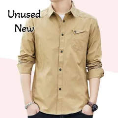 【未使用】メンズ 長袖シャツ 無地 オックスフォード カジュアル 通勤 きれいめ コーデに