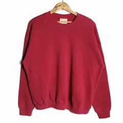 90's USA製 Lee リー ソリッドカラー クルーネック スウェット シャツ (XL) エンジ系 無地 スエット 90年代 アメリカ製 旧タグ オールド　アメリカ古着 USED  ビンテージ ヴィンテージ