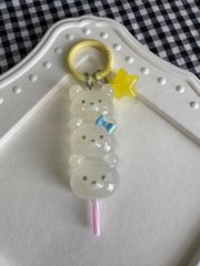 琥珀糖 メロ薄白色熊ちゃん ハンドメイド シャカシャカシェイカー