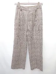 ◇ ⊇ URBAN RESEARCH DOORS グレンチェック ワイド　パンツ サイズS ブラウン系 レディース P  【1409250039515】