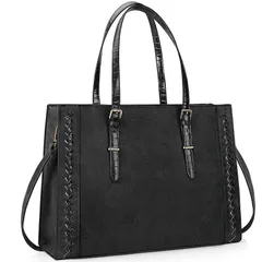 ブラック [Lubardy] ビジネスバッグ レディース 就活 バッグ トートバッグ 通勤 大容量 ショルダー バッグ A4 PC収納 防水 ハンドバッグ 肩掛け 2way black