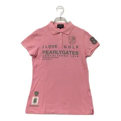 中古 レディース パーリーゲイツ PEARLY GATES 半袖ポロシャツ 1(M) ピンク 鹿の子 ロゴプリント