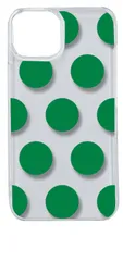 【新品未使用】iPhone14 アイフォン14 クリア ハードケース ドット柄 水玉 (ダークグリーン) スマホケース カバー cl-ip14-dotbig-12