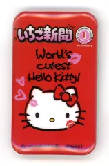 【中古】バッジ・ビンズ ハローキティ(レッド/フェイス) 「サンリオキャラクターズ 缶バッジ2コセット いちご新聞 B」