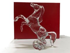 美品 Baccarat バカラ いななく馬 フィギュリン クリスタル オブジェ 置物 跳ね馬 インテリア