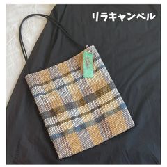 ARRONトライアングル ラフィア✕ レザー カゴバッグ 軽量 - メルカリ