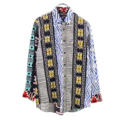 ラングラー 90s オールド USA製 総柄 長袖 ボタンダウンシャツ 15 1／2-33 Wrangler ウエスタン風 メンズ 【中古】  【230906】