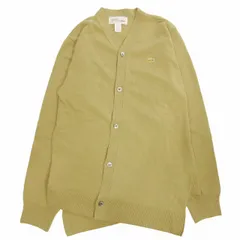 極美品 23AW コムデギャルソンシャツ × ラコステ COMME des GARCONS SHIRT × LACOSTE Asymmetric Cardigan アシンメトリー カーディガン 長袖 ウール ニット ゴールドワニ FL-N005/TKYのサムネイル