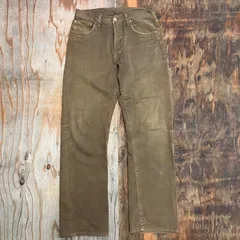 Johnbull ジョンブル カラー デニム パンツ ジーンズ ブラウン ボタンフライ フェード メンズ W32 VINTAGE 古着 MG189