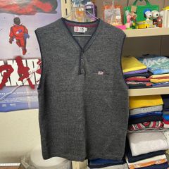 良品 CHAPS チャップス POLO RALPH LAUREN ポロラルフローレン ニット ベスト ノースリーブ グレー LLサイズ 古着MIX アメカジ 着回し◎