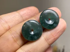 RS10-211 氷種 深青飃雪花 玉壁 平安守り 天然ドグアテマラ産 A貨 本翡翠 ルース ネックレス