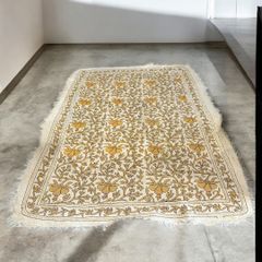 某有名オークション買入 カシミア インド 絨毯 スペシャルクオリティハンドメイド 180×255 vintage 希少 ウール50％ 高級素材 羊