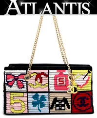 シャネル CHANEL アイコン チェーンショルダーバッグ 刺繍 8番台 【66450】のサムネイル