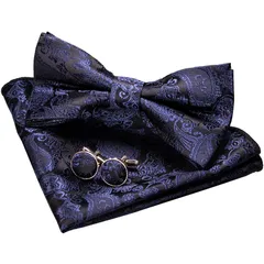 【在庫セール】ボタン カフス ハンカチ 蝶ネクタイ セット ペイズリー柄 フォーマル メンズ ビジネス 「ジェミギンズ 結婚式 [JEMYGINS] プレゼント