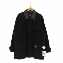 コムデギャルソンオム COMME des GARCONS HOMME AD1991 田中オム 襟カウレザー ウール ステンカラーショートコート ジャケット メンズ JPN：M のサムネイル