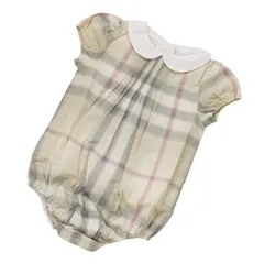 BURBERRY BABY バーバリー ベビー服 襟付き半袖ロンパース [B94345]