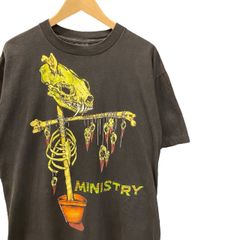 90s ビンテージ MINISTRY 両面プリント バンド Tシャツ L ブラック フェード 90年代 USA製 アメリカ製 ミニストリー バンT ロックT