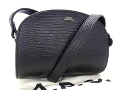 ■新品■未使用■ A.P.C. アーペーセー ミニデミルーン リザード型押しレザー クロスボディ ショルダーバッグ ブラック系 FM3260