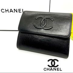 美品✨CHANEL シャネルCCステッチ 財布 三つ折り 小銭入れ Gカード付