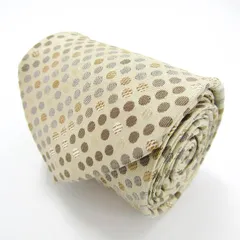 コムサメン ブランド ネクタイ ドット シルク 日本製 PO メンズ ベージュ COMME CA MEN 【中古】